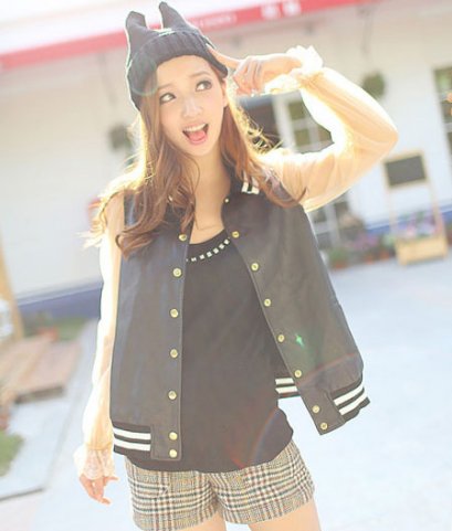 [พร้อมส่ง] [Mi-161] Mimius++แจ๊คเก็ต++แจ๊คเก็ตสีดำแขน แขนฝ้าซีฟองโปร่งจั๊มปลายแขน ใส่น่ารักมีสไตล์ค่ะ