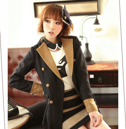  [[PreOrder]] [Mu-062] MumuHome ++เสื้อสูท++เสื้อสูทแขนยาวสีดำ