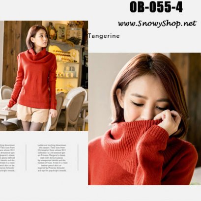 [PreOrder]  [OB-055-4] Orange Bear++เสื้อคอเต่า++เสื้อคอเต่าไหมพรมแขนยาวสีส้