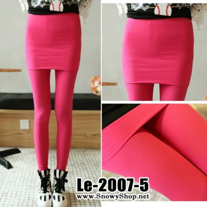  [[PreOrder]] [Le-2007-5] Leggings เลคกิ้งกระโปรงสีชมพูเข้ม ผ้าถักใยเส้นหนาอย่างดีใส่กันหนาว 