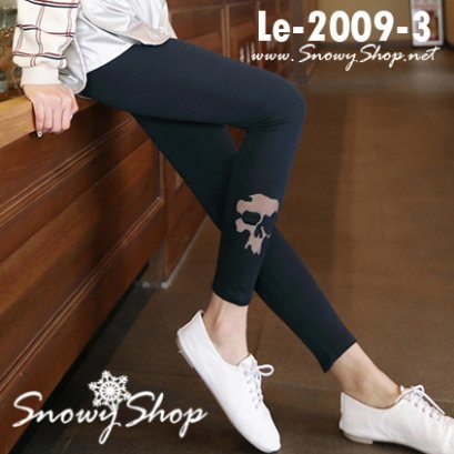  [[PreOrder]] [Le-2009-3] Leggings เลคกิ้งกางเกงสีน้ำเงินลายหัวกระโหลก 