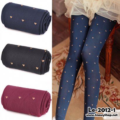  [พร้อมส่ง] [Le-2012-1] Leggings เลคกิ้งหัวใจ เนื้อเนียนกระชับ ปลายเป็นถุงเท้า 2 สี น้ำเงิน ไวน์แดง ตอนสั่งระบุสีให้ด้วยค่ะ