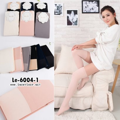 [พร้อมส่ง] [Le-6004-1] Leggings เลคกิ้งทูโทนสีชมพูตัดต่อยาว ซับขนบางข้างในกันหนาวค่ะ