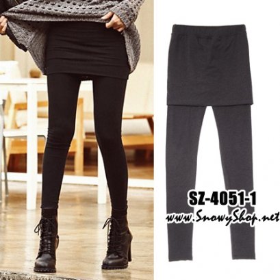 [[*พร้อมส่ง F]] [SZ-4051-1] SZ เลคกิ้งกันหนาวสีเทากระโปรงสั้นติดกับกางเกงขายาว