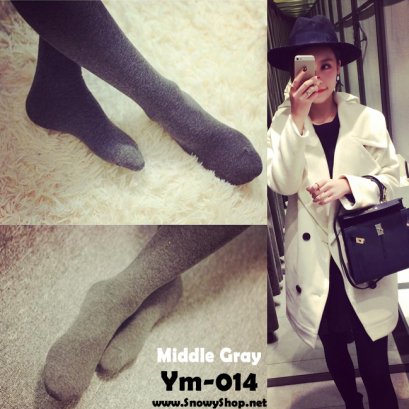  [[*พร้อมส่ง]] [Leggings] [Ym-014] Yumi เลคกิ้งกันหนาวสีเทางกลางผ้าคอตตอนปลายถุงเท้า