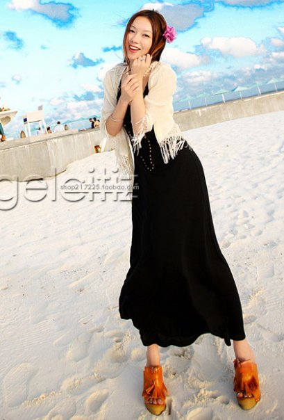  (*พร้อมส่ง M,L) [Ac-017] Angelcitiz++แม๊กซี่เดรส++Maxi Dressสีดำ สายเดี่ยวถัก ประโปรงยาวสวยค่ะ