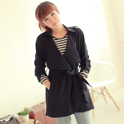  [[*พร้อมส่ง F]] [SZ-4104] SZ++เสื้อโค้ท++เสื้อโค้ทใส่คลุมแขนยาว ด้านหลังสีขาวผ้าซีฟอง พร้อมผ้าผูกเอว