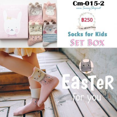 [PreOrder ] [Cm-015-2] ถุงเท้าเด็กแฟชั่นลายการ์ตูนน่ารัก 4คู่/กล่อง