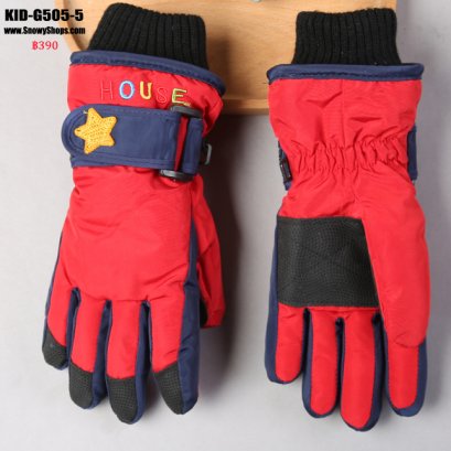 [PreOrder]  [Kid-G505-5] ถุงมือกันหนาวสีแดง  ด้านในซับขนกันหนาว เล่นหิมะได้ (เหมาะสำหรับเด็ก 7-12ขวบ)