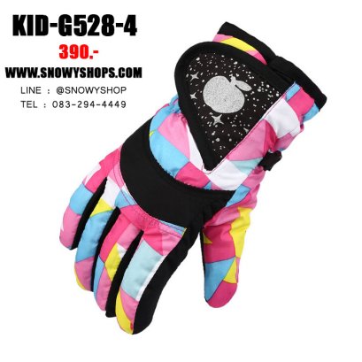 [พร้อมส่ง] [KID-G528-4] ถุงมือกันหนาวเด็กสีชมพู ด้านในซับขนกันหนาว กันน้ำ ใส่เล่นหิมะได้ (เหมาะสำหรับเด็ก 2-5ขวบ)