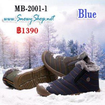 [พร้อมส่ง 36,40,41,42] [Boots] [MB-2001-1] Chove รองเท้าบูทกันหนาวชายสีน้ำเงิน ด้านในซับขนกันหนาว เป็นแบบสวม กันหิมะได้ ใส่ติดลบได้