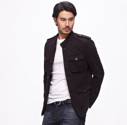  [[PreOrder]] [Ma-023] Mr.Mian++เสื้อโค้ท++เสื้อโค้ทสีดำ แขนยาว กระเป๋าหน้า ดีไซด์เท่ห์