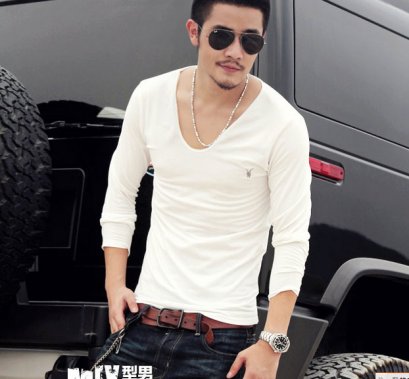  [[พร้อมส่ง L]] [Mix-001] MIX++เสื้อยืด++เสื้อยืดสีขาวแขนยาวผ้ายืดใส่สบาย