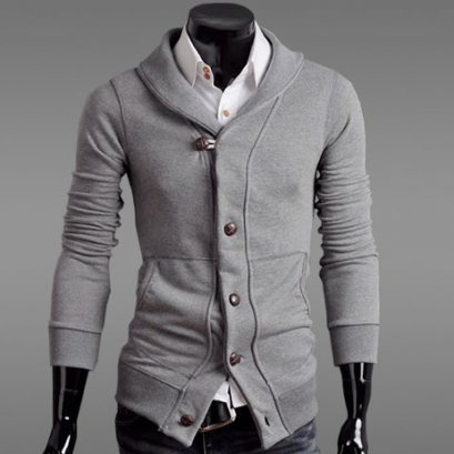  [[พร้อมส่ง 2XL]] [Tp-052] Tp++เสื้อกันหนาว++เสื้อกันหนาวสีเทาอ่อน