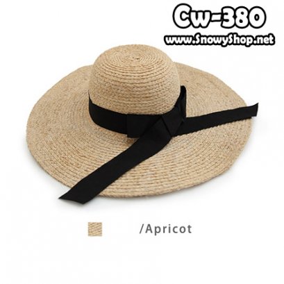  [[พร้อมส่ง]] [CW-380] CatWorld หมวกปีกกว้างสีครีมมีผ้าคาดสีดำ