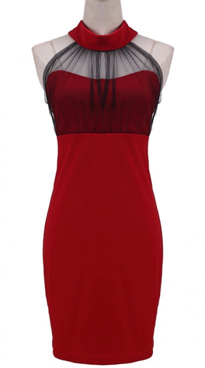      [[*พร้อมส่งM L]] [Do-389] Domeya ++เดรส++ เดรสคล้องคอสีแดง 