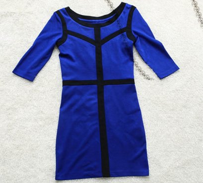  [*พร้อมส่ง S] [Do-486] Domyea++เดรส++เดรสสีน้ำเงิน แขนยาว กระโปรงสั้น ชุดเข้ารูปค่ะ