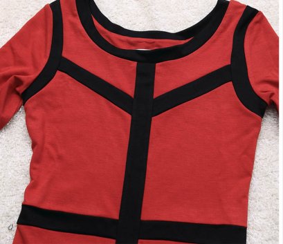  [*พร้อมส่ง S,M,L] [Do-488] Domyea++เดรส++เดรสสีแดง แขนยาว กระโปรงสั้น ชุดเข้ารูปค่ะ