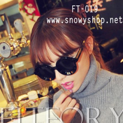  [[พร้อมส่ง]] [FT-019] แว่นตากันแดด++แว่นตากันแดดสีดำทรงกลม