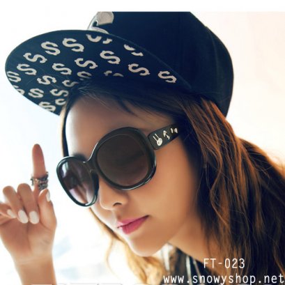      [[พร้อมส่ง]] [FT-023] แว่นตากันแดด++แว่นตากันแดดผู้หญิงกรอบใหญ่ ขอบลายการ์ตูน 