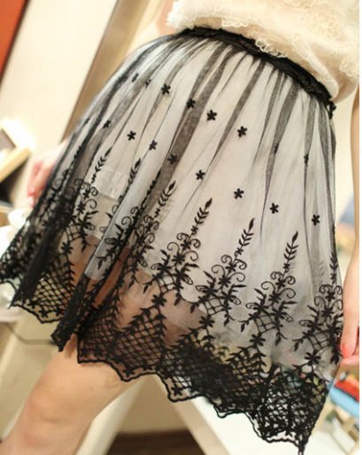  [พร้อมส่ง] [กระโปรงลูกไม้] [Mi-167] Mimius++กระโปรง++กระโปรงสั้นผ้าลูกไม้สีดำ มีซับผ้าสีขาวข้างใน