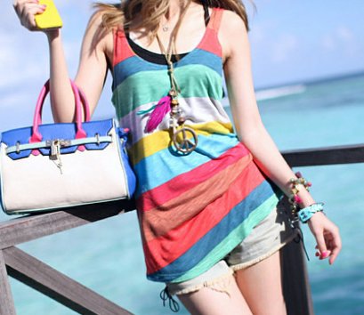 [PreOrder] [Mi-181] Mimius++เสื้อ++เสื้อกร้ามสีรุ้ง