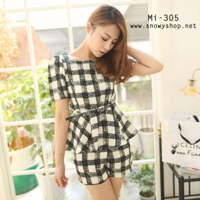 [[พร้อมส่ง M]] [Mi-305] Mimius++ชุด2ชิ้น++เสื้อและกางเกงแพทเทิลเดียวกันงาน ชุดสองชิ้นสวยๆค่ะ