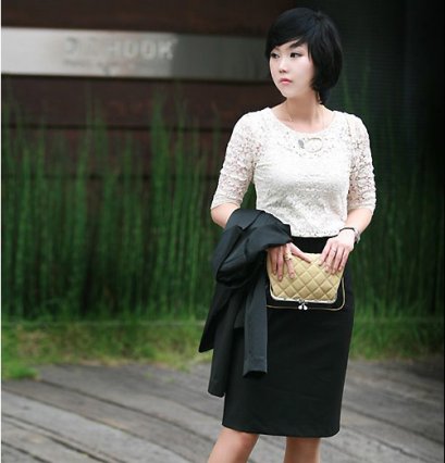  [*พร้อมส่ง S] [เสื้อลูกไม้] [SZ-1792]SZ++เสื้อ++เสื้อสีขาวผ้าลูกไม้แขนยาวค่ะ