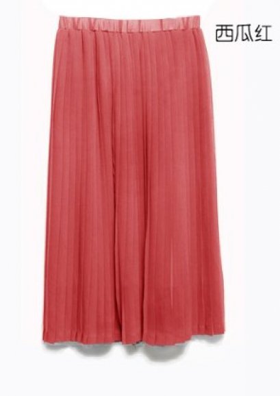     [[*พร้อมส่ง F]] [SZ-1885] SZ++กระโปรง++กระโปรงอัดพรีตสีแดง เอวยืดค่ะ 