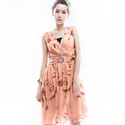 [[*พร้อมส่งS]] [SZ-3435] Shezyy ++เดรส++ เดรสแขนกุดสีส้ม