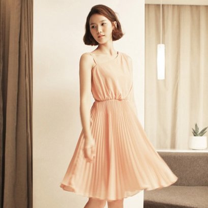  [[*พร้อมส่ง S M L]] [SZ-3654] Shezyy++เดรส++เดรสแขนกุดสีชมพูพร้อมเข็มขัดค่ะ