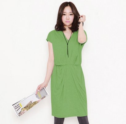 [*พร้อมส่ง L] [SZ-3902] Shezyy++เดรส++เดรสสเขียว คอวี เอวเข้ารูปค่ะ