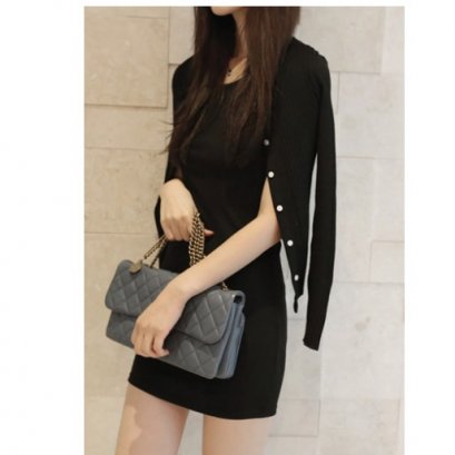  [*พร้อมส่ง F] [SZ-8231] BestShez++เดรส++เดรสสีดำ พร้อมเสื้อคลุม (ชุด 2 ชิ้น)
