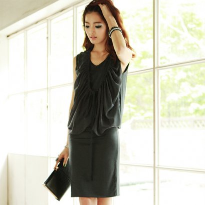  [[PreOrder]] [SZ-9647] Style By SZ ++เดรส++ เดรสแขนกุดสีเทา