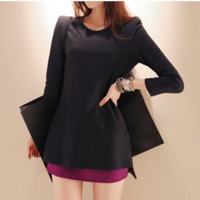  [[*พร้อมส่ง M ]] [SZ-9756] Style By SZ++เสื้อ++เสื้อแขนยาวสีดำ