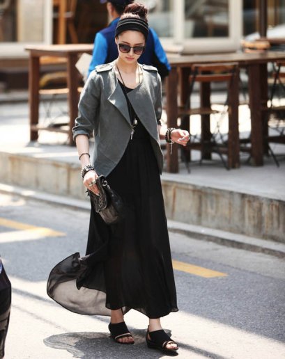 [[*พร้อมส่ง S, M, L]] [SZ-9824] Style By SZ++กระโปรง++กระโปรงยาวสีดำผ้าซีฟองซ้อนด้วยกางเกงขาสั้นสีดำข้างในค่ะ