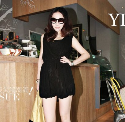  [[พร้อมส่ง]] [Yz-004] Yz++จั๊มสูท++จั๊มสูทสีดำกางเกงขาสั้น