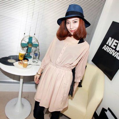 [[พร้อมส่ง]] [Yz-035] Yz ++เดรส++ เดรสแขนยาวเปิดไหล่สีครีม