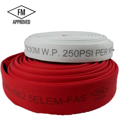 สายดับเพลิงโพลีเอสเตอร์สีขาว 5ELEM 2.5นิ้ว x 100FT FIRE HOSE