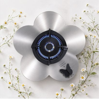 เตาฝัง หน้าสเตนเลส รูปทรงดอกไม้ LBS-9102F