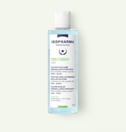 ISISPHARMA Teen Derm Aqua 250 ml ไมเซลลาร์วอเตอร์สำหรับผิวผสมถึงผิวมัน