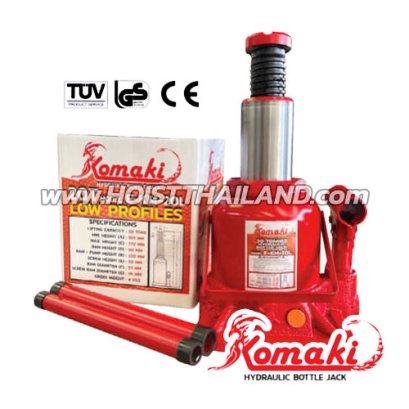 E-KM-20L แม่แรงทรงเตี้ย ขนาด 20 ตัน มีระบบ VALVE OVERLOAD ขนาด 325*185*200มม."KOMAKI"