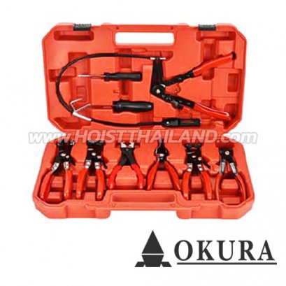 E-OK-AT019 ชุดคีมหนีบเข็มขัดรัดท่อ 9 ตัวชุด OKURA