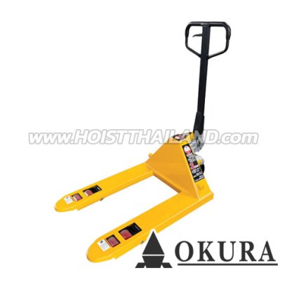 E-OK-HP03XS รถลากพาเลท หมุนรอบยกได้ 180 องศา รุ่นสั้นพิเศษ 0.8 เมตร ขนาด 3 ตัน ปรับหมุนยกได้ 180 องศา "OKURA"