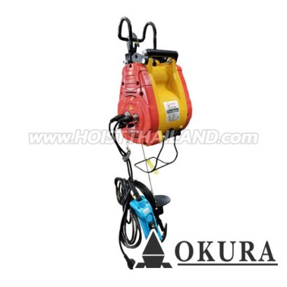 E-OK-360BSH รอกสลิงมินิไร้แปรงถ่าน รับน้ำหนักสูงสุด 360 กก. แบบพกพาใช้ไฟฟ้า "OKURA"