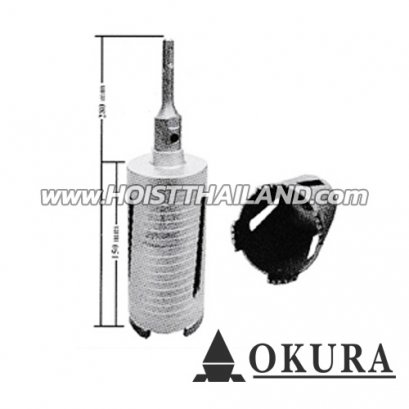 OK-I-CB-SP25 กระบอกเพชรเจาะผนังสีบอร์น 25 มม. (1") OKURA (OK-HSB)
