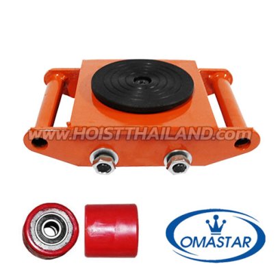 HHCT-3 เต่าลากเครื่องจักร-แม่แรงเต่า 3 ตัน 4 ล้อ รุ่นล้อ PU จานหมุน 360 องศา OMASTAR CARGO TROLLEY (PU WHEEL)