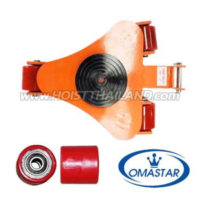 HHCT-3-WD เต่าลากเครื่องจักร-แม่แรงเต่า 3 ตัน 3 ล้อ รุ่นล้อ PU จานหมุน 360 องศา OMASTAR CARGO TROLLEY (PU WHEEL)