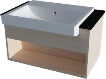 VP0035P2BK ตู้เก็บของใต้อ่างล้างหน้าแบบแขวนผนังสำหรับอ่าง C02460