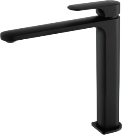 CT2372AY#BL ก๊อกผสมอ่างล้างหน้าทรงสูง พร้อมสายน้ำดี รุ่น LEOS สีดำ